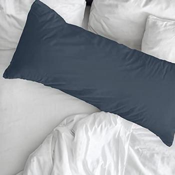 Funda de almohada 100% algodón liso azul 175 hilos 45 x 110 cm