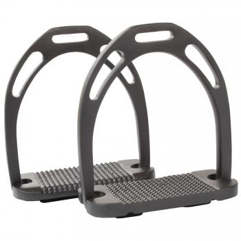 Horka Caballos Pony aluminio ligero amplia Estribo 12 cm Tack accesorios, negro