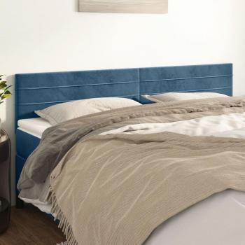 Cabecero 2 piezas terciopelo azul oscuro 80x5x78/88 cm