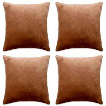 vidaXL 4X Fundas Cojínes Terciopelo 40x40cm Beige Accesorios Hogar Decoración