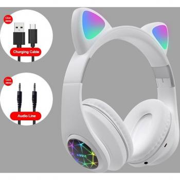 Auriculares Inalámbricos Bluetooth M2 Orejas de Gato Luminiscentes con Micrófono Manos Libres para Niños