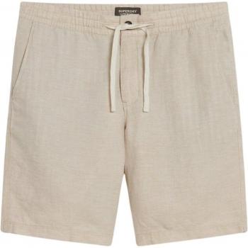 Superdry Men's Beige Drawstring Linen Shorts, Casual Fit, XL