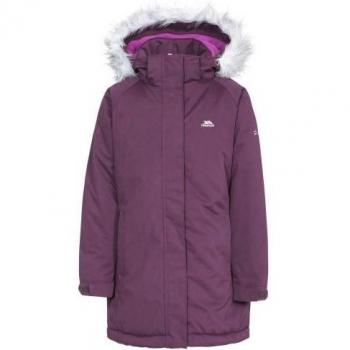 Parka impermeable Trespass modelo Fame para niñas, color burdeos, talla 3-4 años