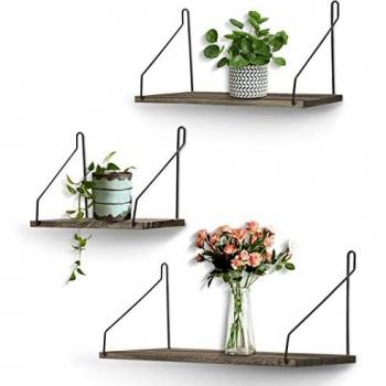 Hoofaway Estantería de Pared, 3PCS Estantería Colgante, Estantes Flotantes en Madera Decoración de Pared, Ideal para Dormitorio, Sala de Estar, Estudio, la Sala de Estar, la Oficina en el Hogar