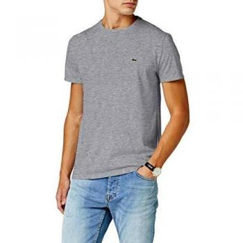 Lacoste Men's Crew Neck Pima Cotton Jersey T-shirt - Silver Chine CCA - M - Male
