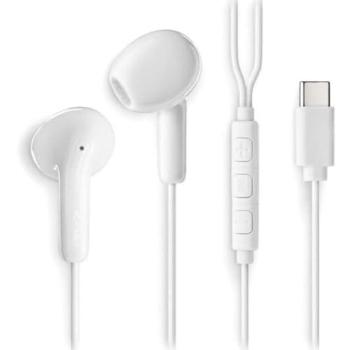 Auriculares de Botón NGS Cross Glide Blancos con Micrófono y Control Multifuncional USB-C, Cable 1.2m