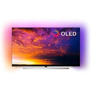 Philips 65OLED854/12 - Televisor Smart TV OLED 4K UHD, 65 Pulgadas, Android TV, Ambilight 3 Lados, HDR10+, Dolby Vision, Google Assistant, Compatible con Alexa, Color Gris