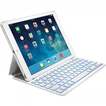 Kensington K97392ES - Funda con Teclado Español Retroiluminado para Apple iPad Air 2, Blanco