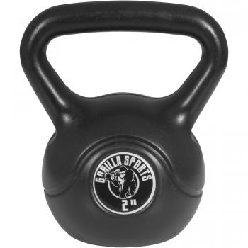 Kettlebell de Cemento 2 KG con Revestimiento de Vinilo - Gorilla Sports