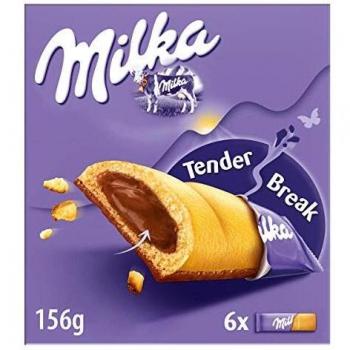 Milka Barritas de Galleta Crujiente Cubiertas y Rellenas de Chocolate con Leche, 6 uds