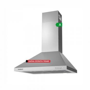 Campana Decorativa Inox Corberó Kurama THI660X - 60 cm, Caudal 621,71 m3/h, 165W, 3 Velocidades, Filtros de Aluminio y Carbón