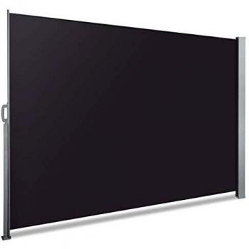 Toldo Lateral Retráctil 180x300cm con Protección de Privacidad, Negro-Antracita - VOUNOT