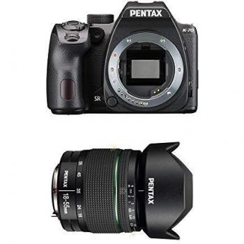 Pentax K-70 Black+DAL18-55 WR Kit de Cámara y Objetivo, Negro