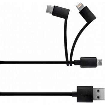 MOOV Cable USB 3 en 1 Micro-USB / Lightning MFI / USB-C - 1 m