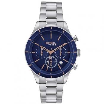 Reloj de Hombre Breil Dude Mono-Esfera Azul con Movimiento de Cuarzo y Pulsera de Acero Plateado EW0552
