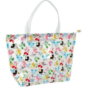 Bolso de playa transparente Mickey Mouse, dimensiones 17x54x35 cm, diseño multicolor y funcional como bolsa shopping