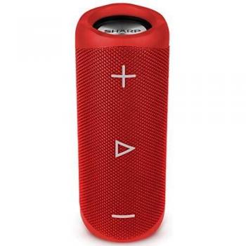 Sharp GX-BT280 - Altavoz Portátil Bluetooth de 20W con DSP, Bajos Profundos, Hasta 12 Horas de Uso, Recargable, Impermeable IP56 y Micrófono para Llamadas con Asistente de Voz - Color Rojo