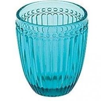 Anton Studio Designs Loire Juego de 6 vasos de cristal doble retro  azul turquesa