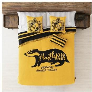 Manta Jaquard Hufflepuff Harry Potter - Textura Gruesa
