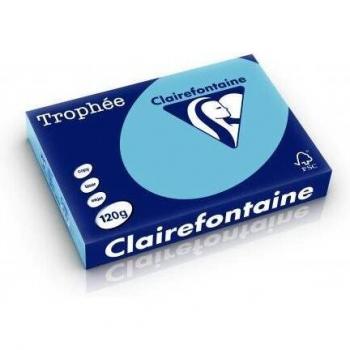 Trofeo de papel multifuncional Clairefontaine, A4, 120 g/m², 250 hojas, color azul cielo