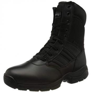 Magnum Panther 8.0 Black Leather/Nylon Safety Work Boots for Men and Women, Size 5