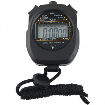 Cronómetro digital profesional de mano LCD, con contador de vueltas, 2 memorias, de Leap