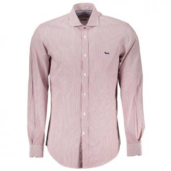 Chic Pink Narrow-Fit Organic Cotton Shirt - XL, Harmont & Blaine, Casual Shirts, Male, Multicolor, Size: XL Cotton French Collar Shirt with Contrast Details