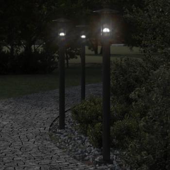 Lámpara de suelo de exterior acero inoxidable negro 100 cm