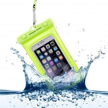 Power Theory Floating Waterproof Phone Case - 6 Inch IPX8 Certified Universal Dry Bag - Durable, Transparent Pouch for iPhone 6/6s plus, 5/5s, SE, Samsung Galaxy S7, Edge, S6, S5, Note 5, 4, HTC, Huawei & other Smartphones