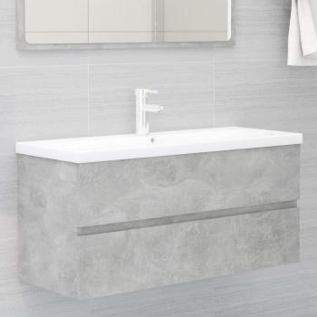 Armario para lavabo de contrachapada gris hormigón 100x38,5x45 cm con mueble de hormigón gris de madera multicapa