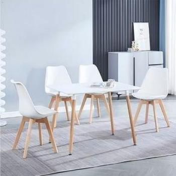 Conjunto Comedor Mesa Dinamarca + 4 Sillas Fina Blanco
