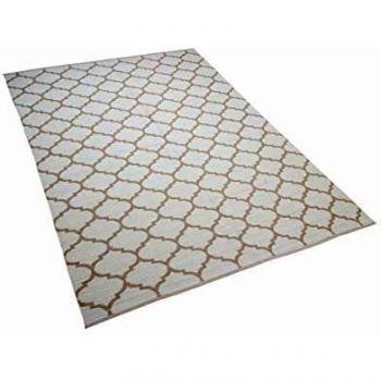 Alfombra Reversible Beige 140 x 200 cm para Interior y Exterior Diseño Marroquí
