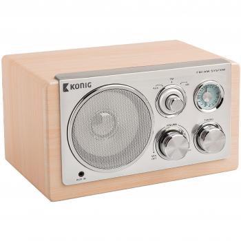 König HAV-TR1300 Radio de Sobremesa en Madera Clara, Radio de Mesa