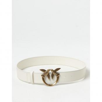 Pinko Love Berry White Leather Women's Belt Size L