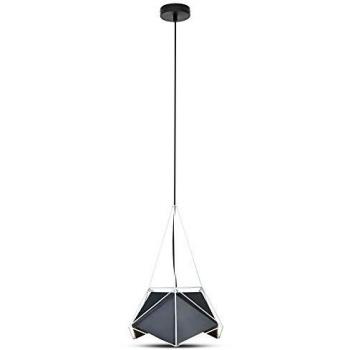Araña LED Poliédrica de Metal con Portalámparas E27 (Máx. 60W) Color Negro y Marco Blanco