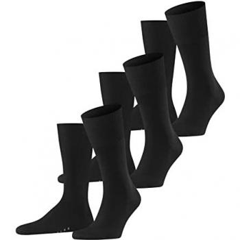 Falke Airport Men's Wool Blend Crew Socks 3-Pack - Black - Size 47/48