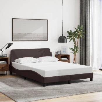 Cama solar sin colchón marrón oscuro 140x200 cm Tela con estructura de cama y cabecero de tela marrón 140x200 cm Vidaxl Marrón