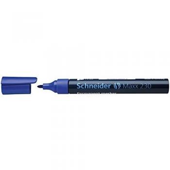 Rotulador permanente Schneider Maxx 230, punta redonda, grosor de trazo 1-3 mm, color azul