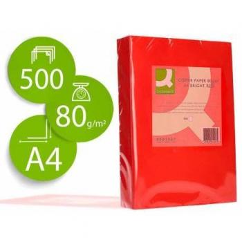 Papel color Q-Connect DIN A4 80g/m2 Rojo intenso pack 500 hojas