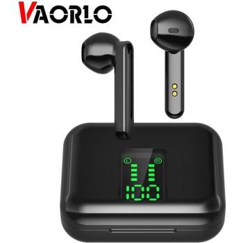 Auriculares VAORLO X15 TWS Bluetooth 5.0 con Pantalla Digital, Sonido Estéreo 8D, Micrófono HD, Resistente al Agua y Cancelación de Ruido para Todos los Smartphones - Negro