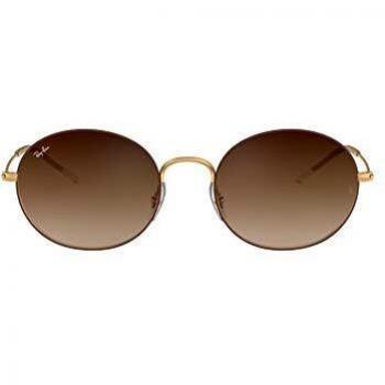 Ray-Ban Unisex's 0RB3594 9115S0 53 Sunglasses, Rubber Gold On Brown/Brown Gradient Mirror Red