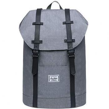 KAUKKO Mochila Tipo Casual de Hombre y Mujer para Portátil para Escuela, Viajes o Senderismo Mini tamaño Gris Claro