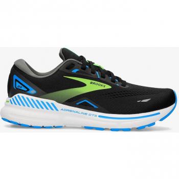 Brooks Men's Adrenaline GTS 23 Running Shoes, Color: Black/Hawaiian Ocean/Green, Size: UK 7, Width: D (Standard)