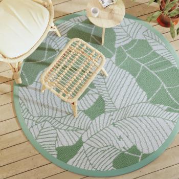 Alfombra exterior verde Ø 160 cm en PP