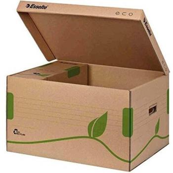 Caja Archivadora Eco Esselte - Tapa Abatible - 34,5 x 24,2 x 43,9 cm - Pack de 10 - Recycled FSC