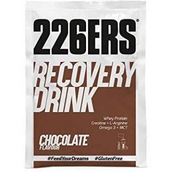 226ERS Recovery Drink Monodosis | Recuperador Muscular con Proteína Whey, Creatina, Hidratos, Triglicéridos y L-Arginina, Sin Gluten, Chocolate - 1 x 50 gr