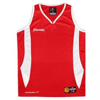 Camiseta de Baloncesto para Hombre Spalding 40221001-RD/WH - Alta Calidad, Sin Mangas, Color Rojo, Talla XXXL