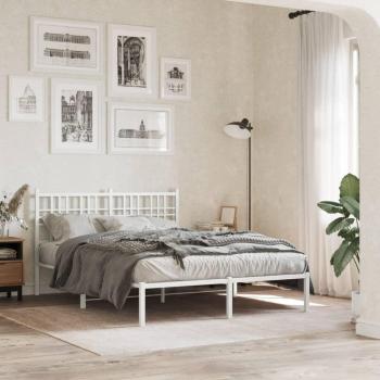 Cama con cabecero de metal blanco 140x190 cm sin colchón vidaXL