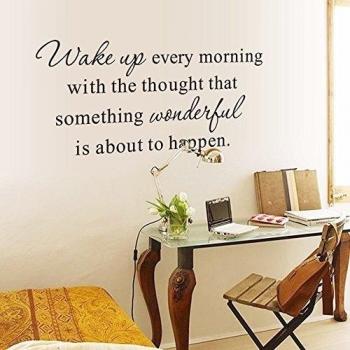 ufengke® Wake Up Every Morning Citas y Refranes Pegatinas de Pared, Sala de Estar Dormitorio Removible Etiquetas de la Pared Murales