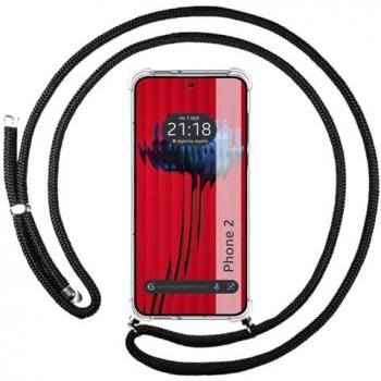 Funda Colgante Transparente Compatible con Nothing Phone 2 5G con Cordon Negro